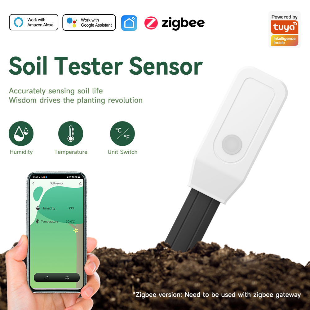 Smart Garden Zigbee - IHseno Tuya Zigbee สมาร์ทเครื่องทดสอบดินอุณหภูมิความชื้นความชื้น Smart Life