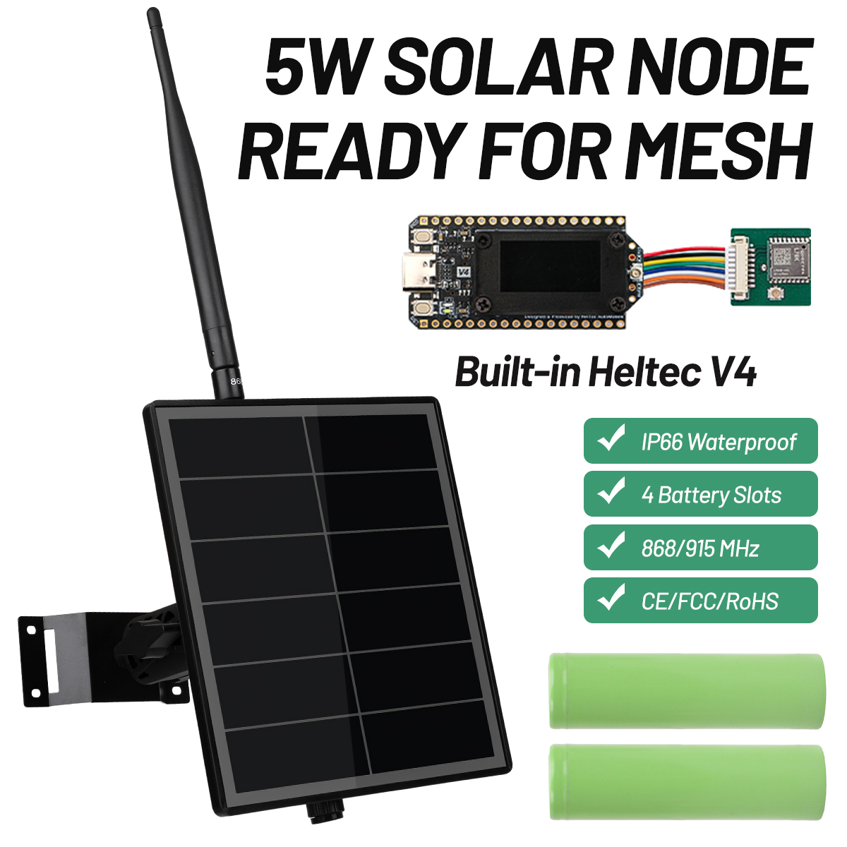 Smart Garden Esp32 - โมดูลโซลาร์เซลล์กลางแจ้งสำหรับ Meshtastic พร้อมโมดูล GPS Heltec ESP32