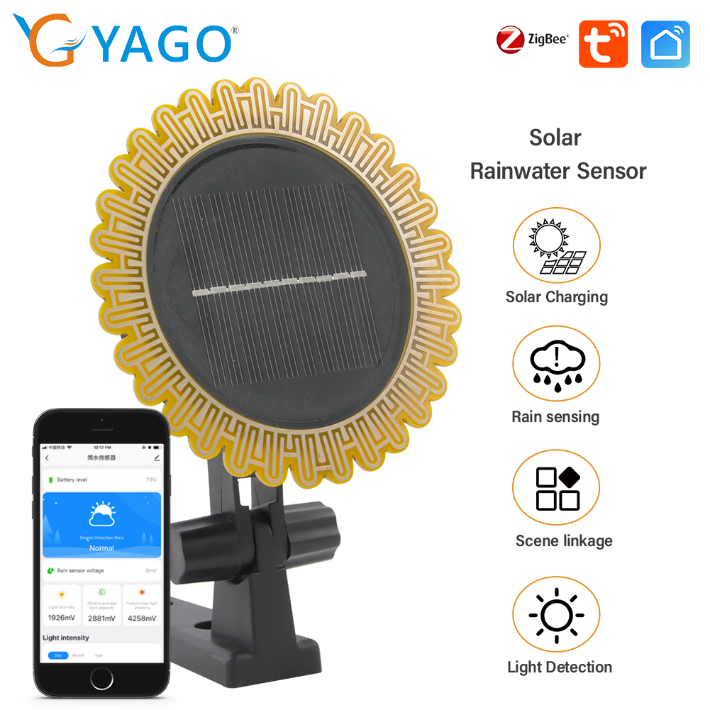 Smart Garden Zigbee - Tuya Zigbee พลังงานแสงอาทิตย์แสงแดดและน้ําฝนเซ็นเซอร์ 2 IN 1
