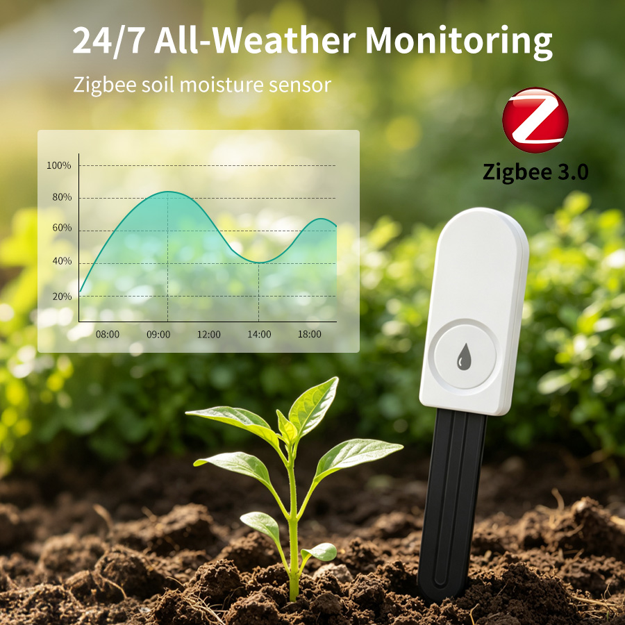 Smart Garden Zigbee - เซ็นเซอร์วัดความชื้นในดินอัจฉริยะ ZigBee เครื่องวัดอุณหภูมิและความชื้น เครื่องตรวจวัดอุณหภูมิและความชื้นในดินสำหรับสวน พร้อมแอปพลิเคชันตรวจสอบแบบเรียลไทม์