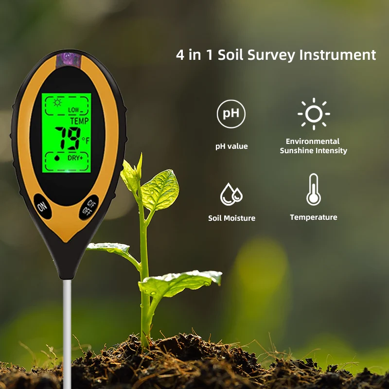 Soil Test Digital - เครื่องวัดค่า pH ดิน เครื่องทดสอบดิน เครื่องวัดความชื้น pH